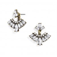 Ice Warrior Crystal Art Deco Ear Jackets